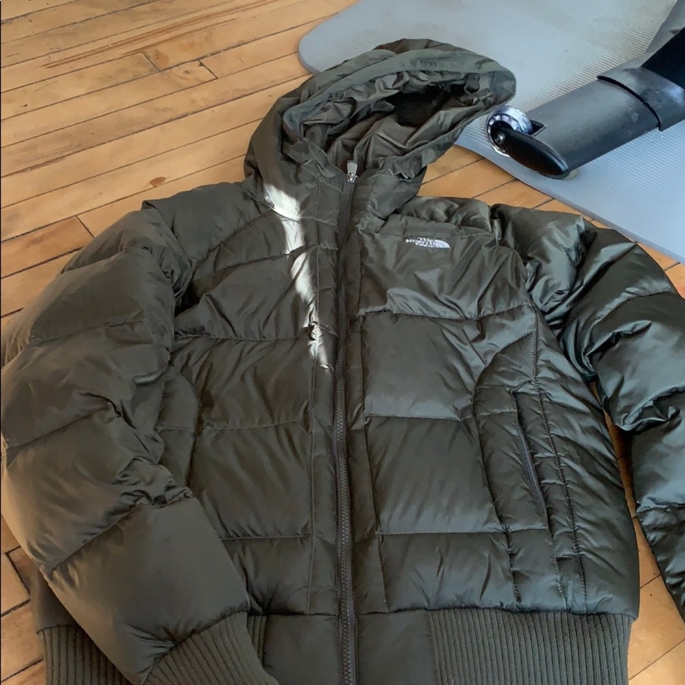 Green north face jacket